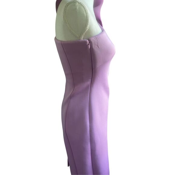 Eliza J One Shoulder Scuba Cocktail Dress Lilac Size 4 - Picture 5 of 16